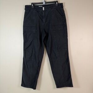 Pilcro 31 Black Utility High Rise Carpenter Pants Street Work Casual Dark Cotton